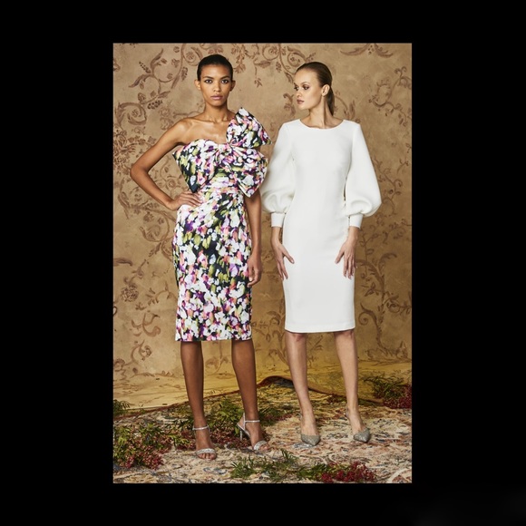 BADGLEY MISCHKA Floral Printed Bow Front Cocktail - Picture 11 of 12